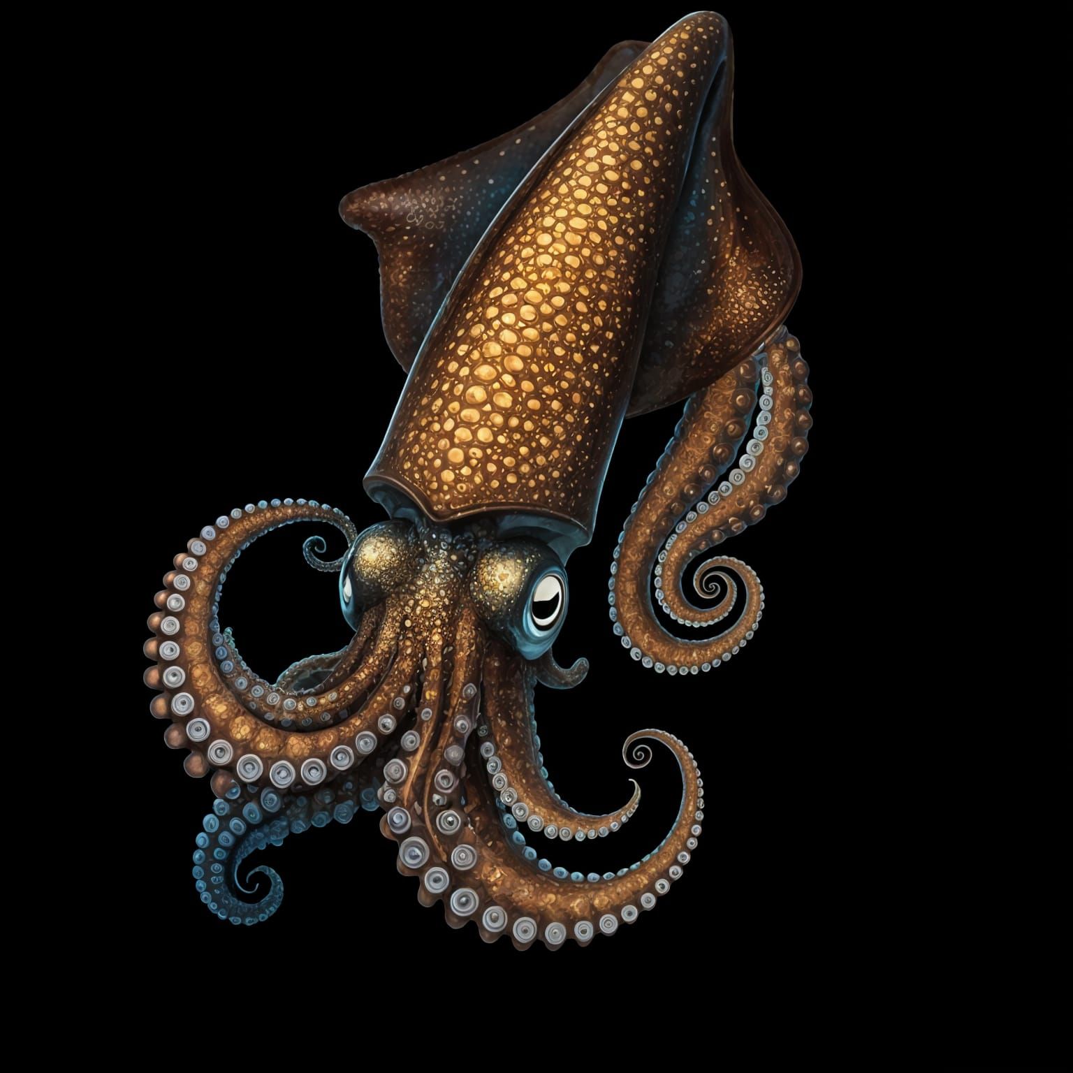 Fibonacci Squid in Vibrant, Natural Colors