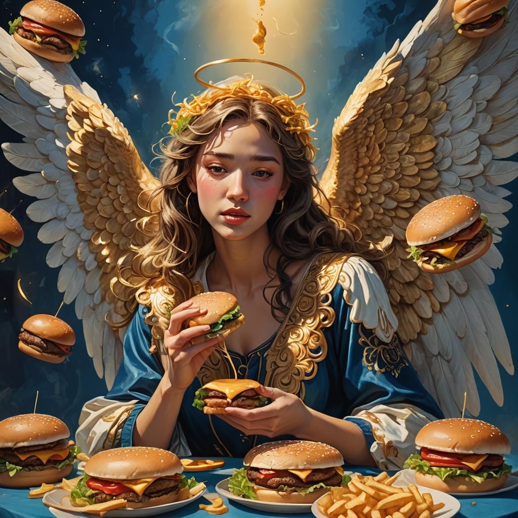 Angel's Burger: Whimsical Fantasy Concept Art