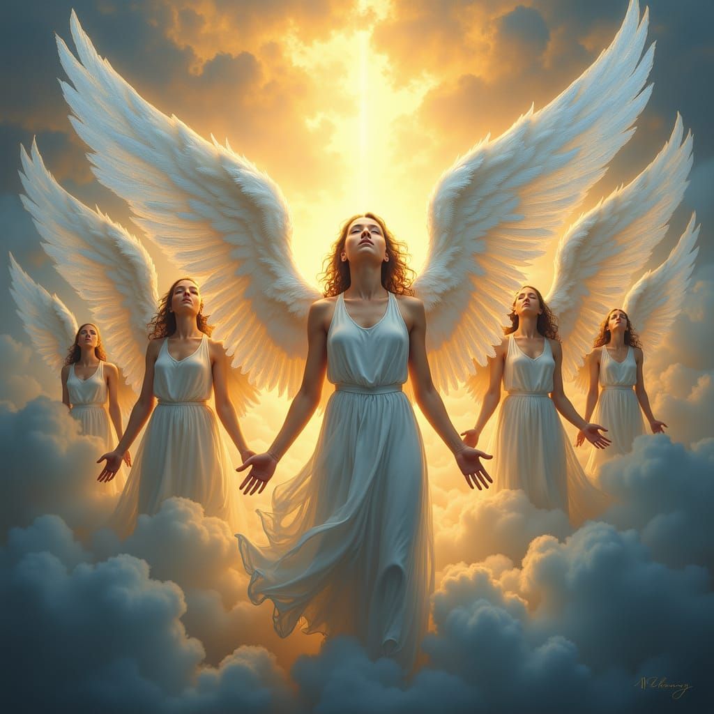 Ethereal Angels Singing in Heaven