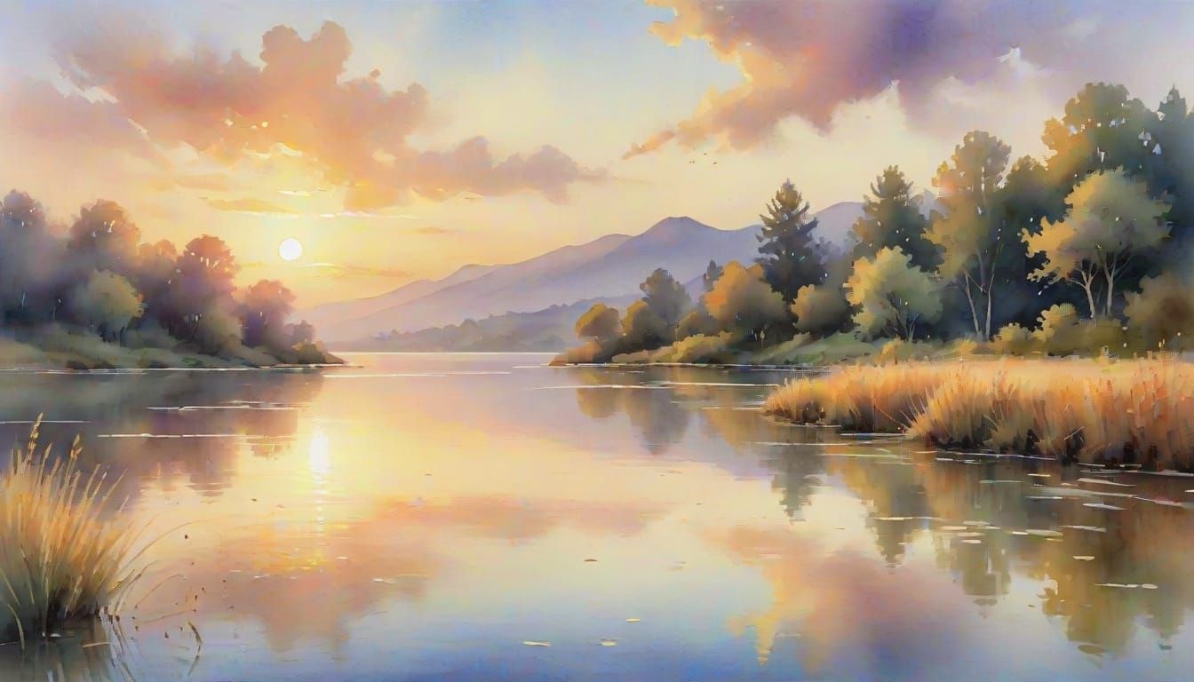 Ethereal Moment of Selfless Kindness in Soft Watercolor