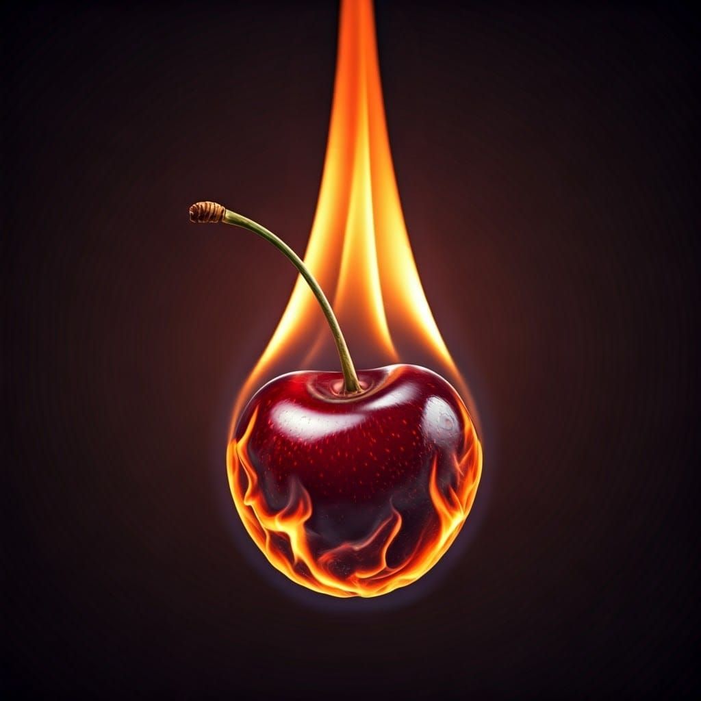 Flaming Cherry: A Cinematic Film Still