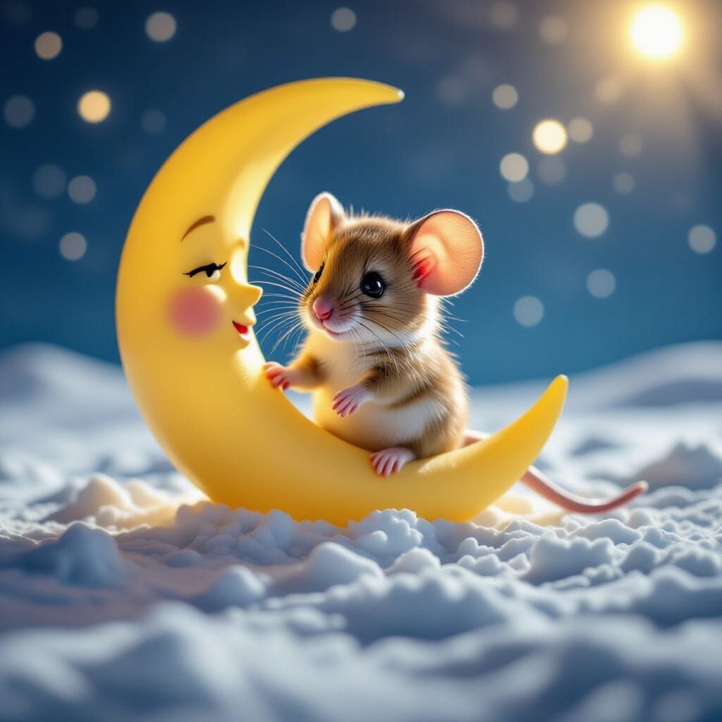 Chibi Mouse on the Moon: Professional Photography