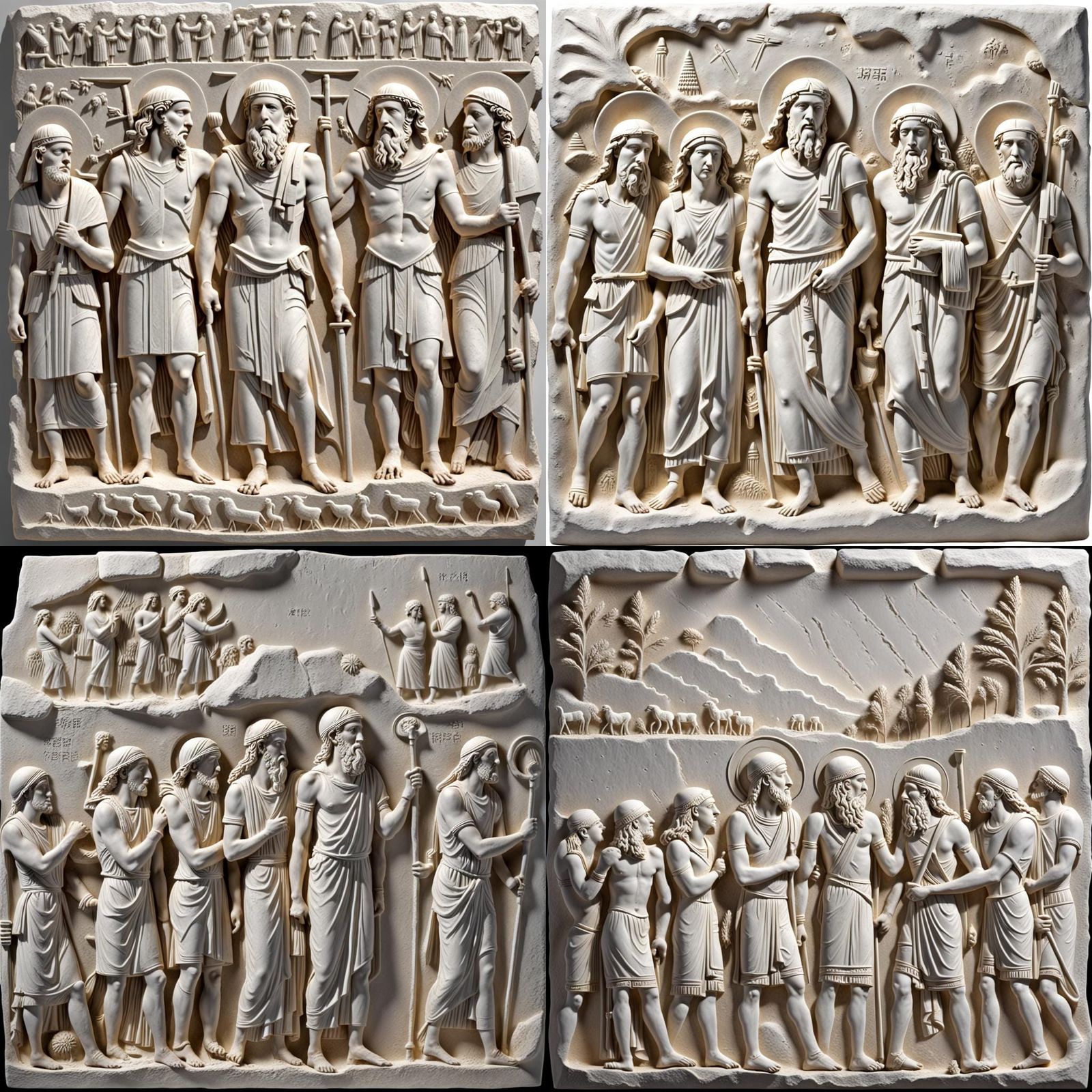 Gypsum Relief of Exodus Scene