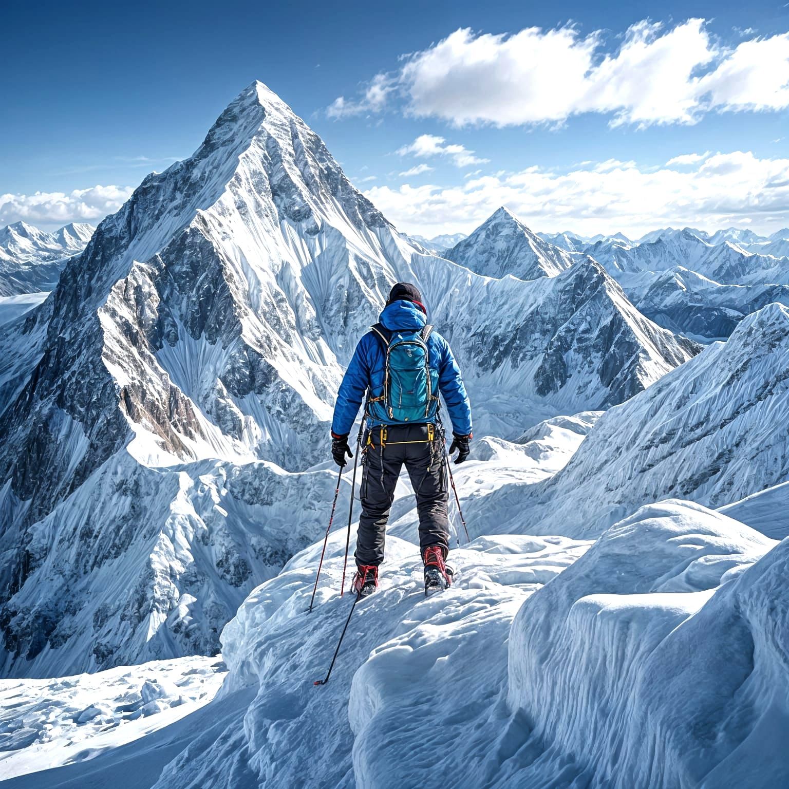 Mount Everest Summit: A Climber's Photorealistic Perspective