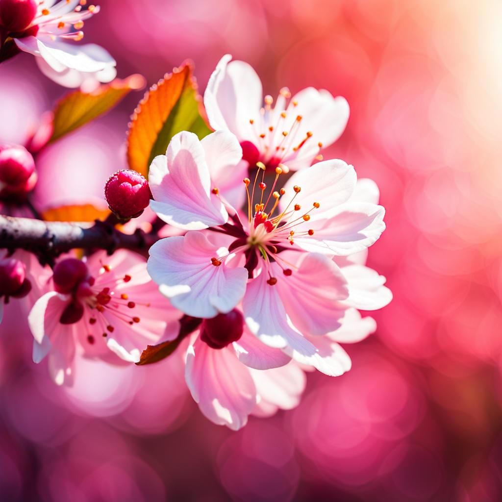 Hyperrealistic Cherry Blossom Macro Photography