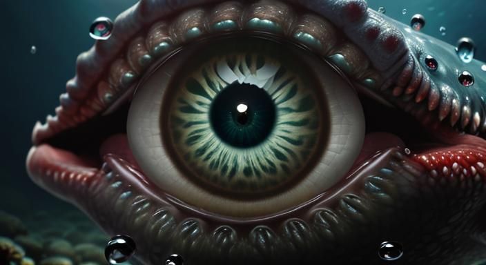 Underwater Sleep Paralysis Demon in Photorealistic Style