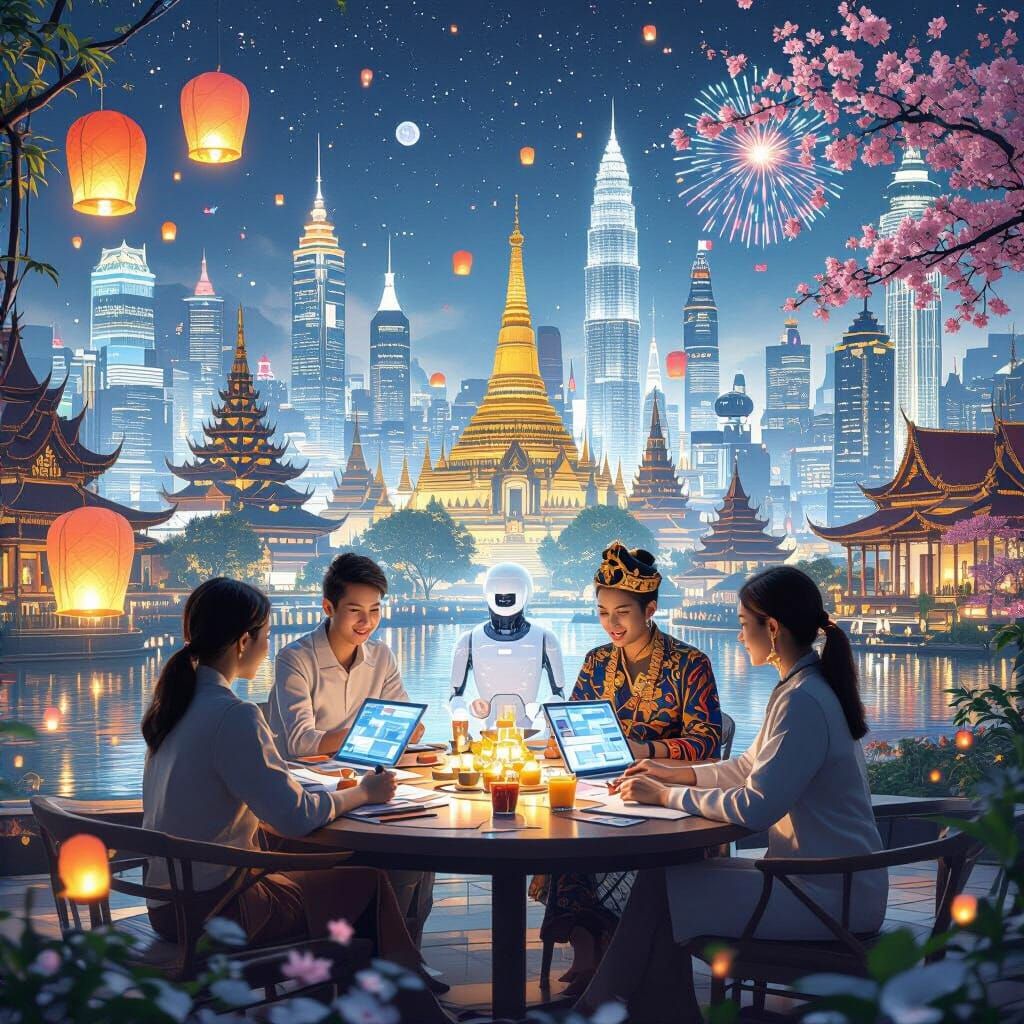 Futuristic City: Humans, AI, and Youth Collaborate