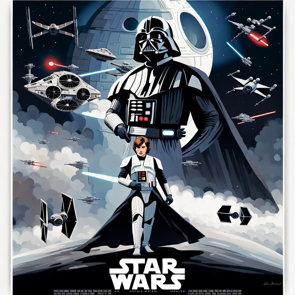 Epic Star Wars Aerial Battle Over Death Star