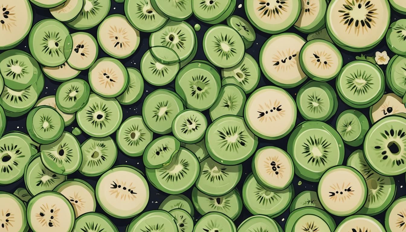 Kawaii Honeydew Melon Face in Anime Style