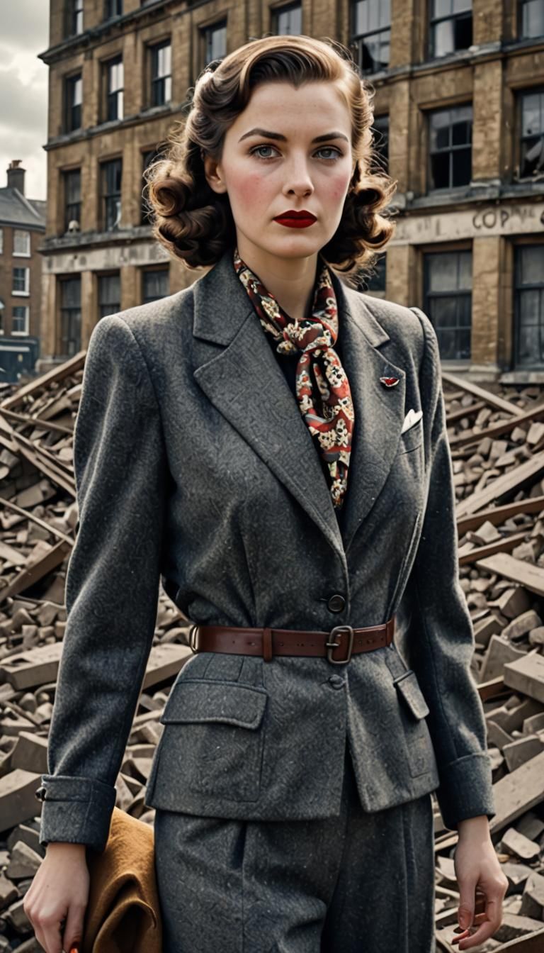 WWII London Portrait in Hyperrealistic Style