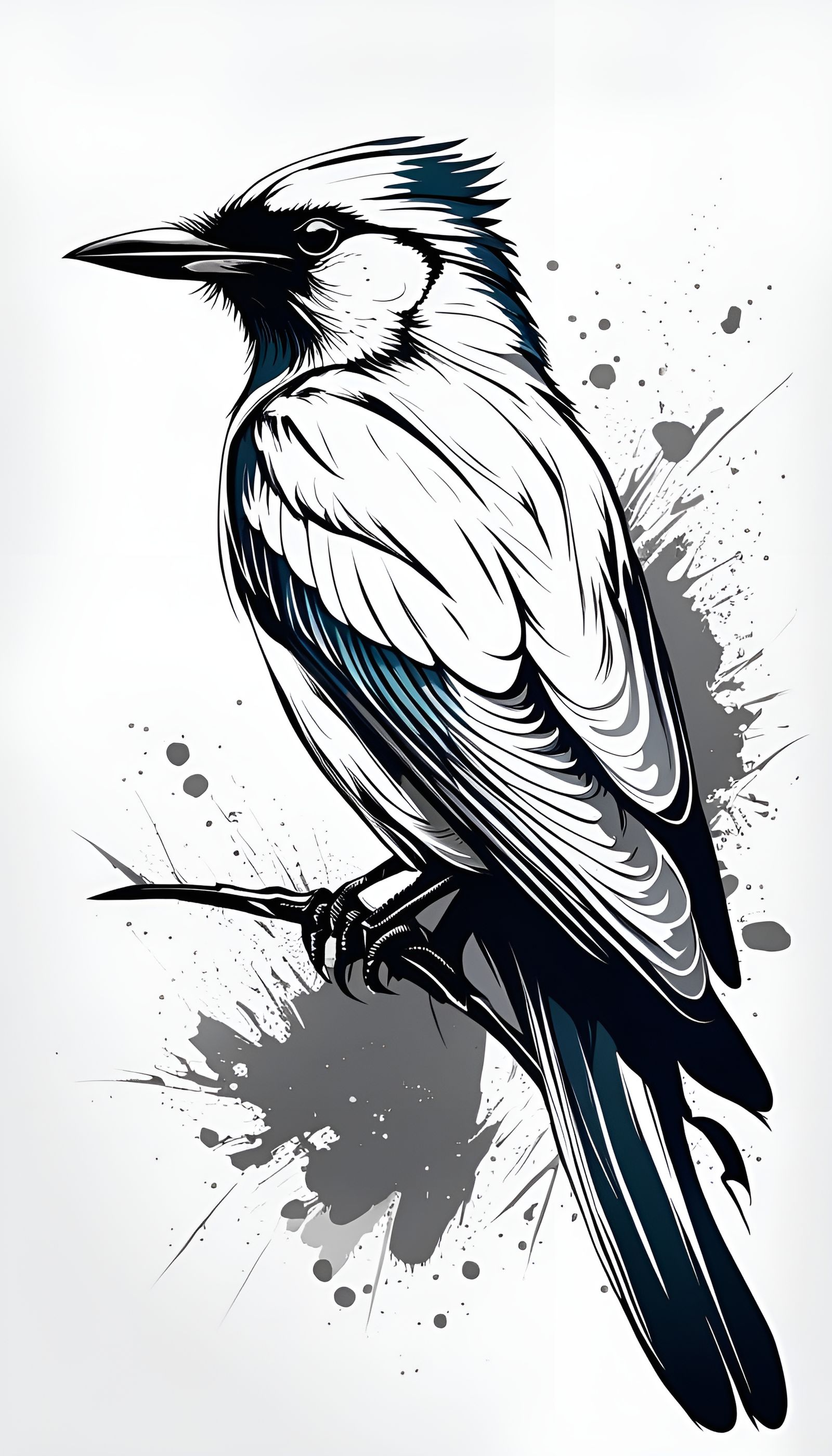 Minimalist Bird Portrait for Tattoo Design