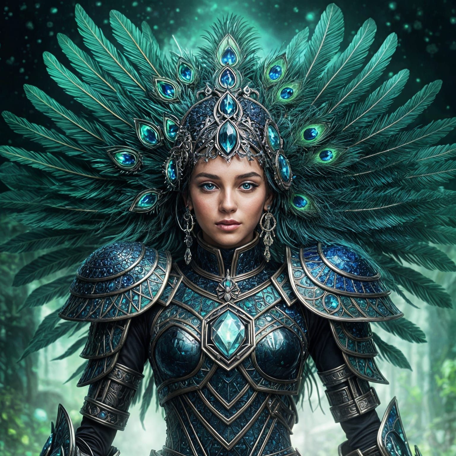 Ethereal Woman in Black Warhammer 40K Armor