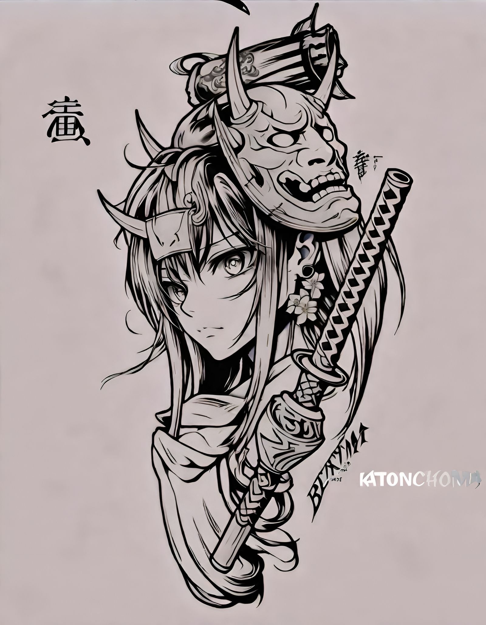 Benimaru Tempest Tattoo Design in Manga Style