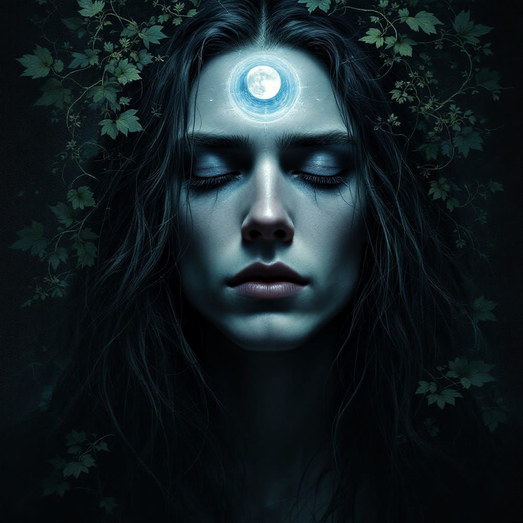 Gothic Pagan Mystic in Moonlit Glory