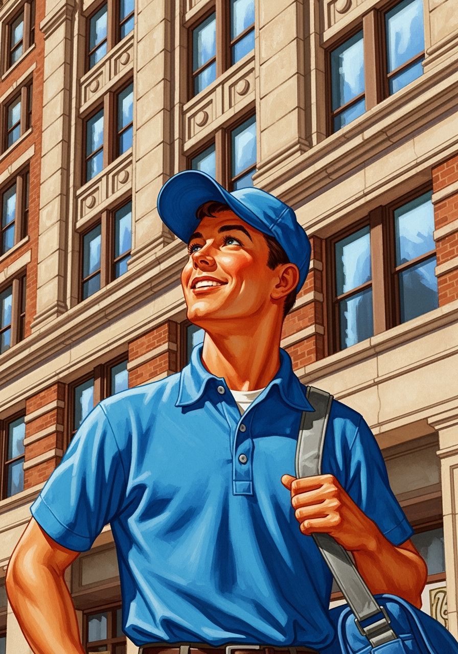 Vintage Style Illustration of a Hopeful Salesman