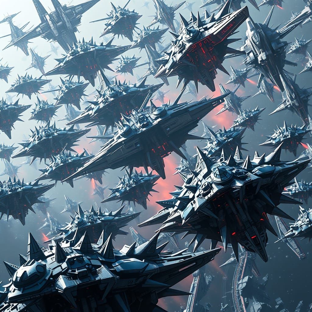 Gargantuan Alien Spaceships Converge in 3D Anime-Style Armad...