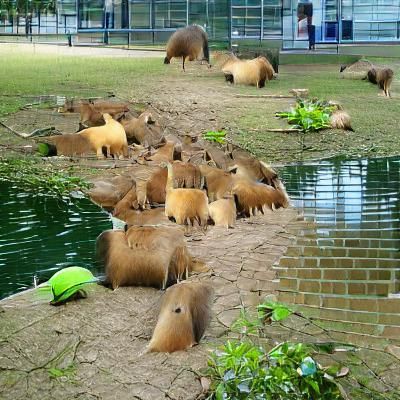 Serene Capybara Portrait in Natural Habitat