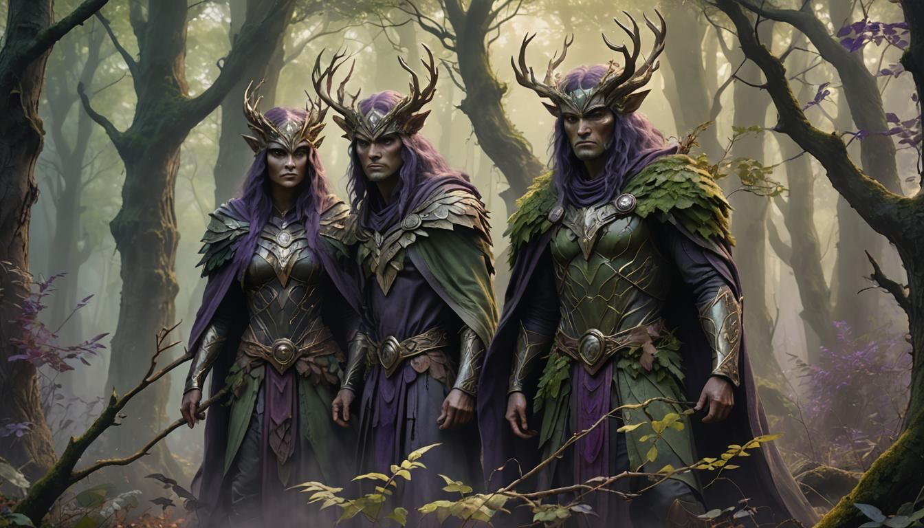 Woodland Guardians in Ancient Forest Clearing