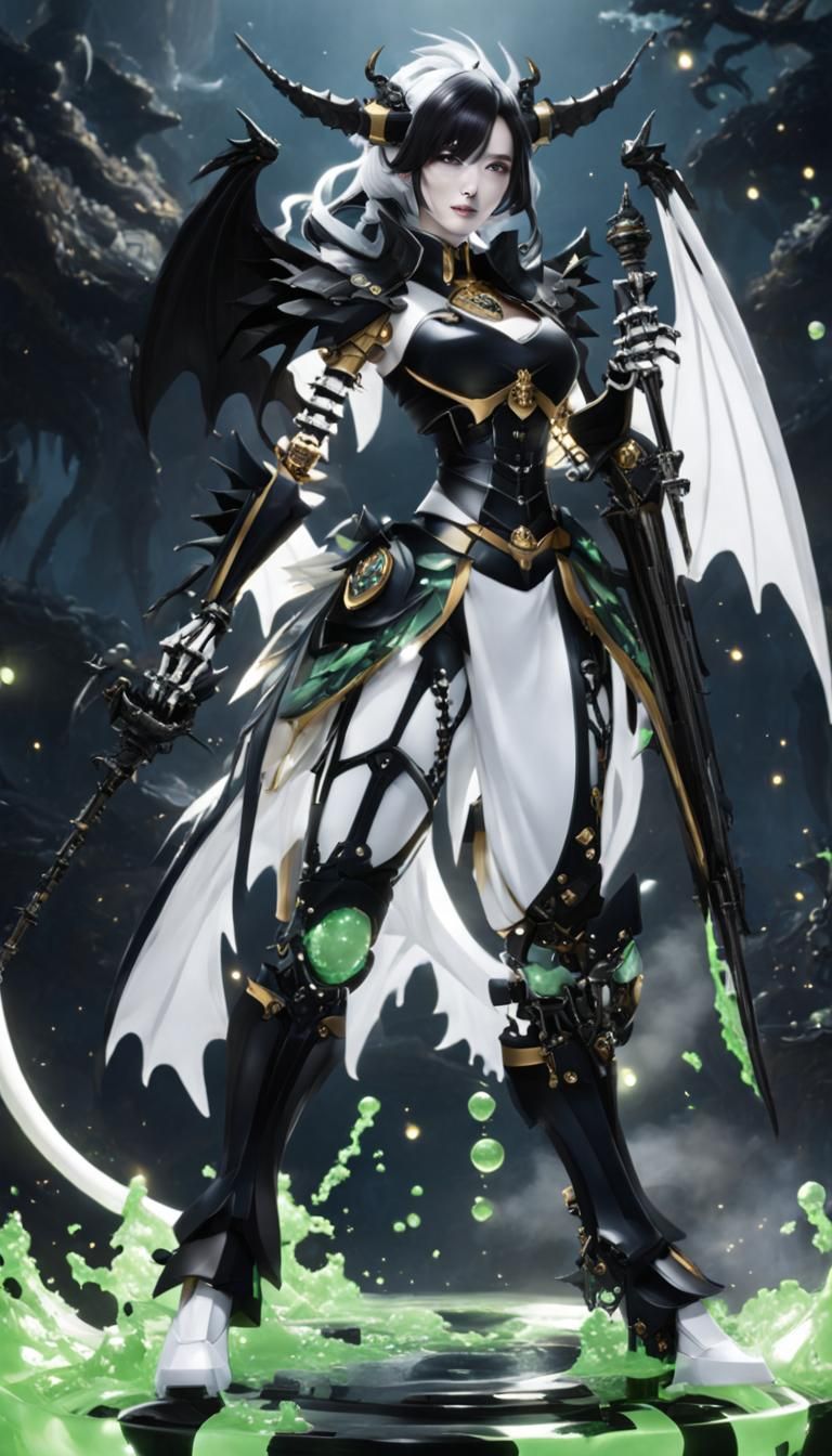 Robot Dragon Girl with Slime Body