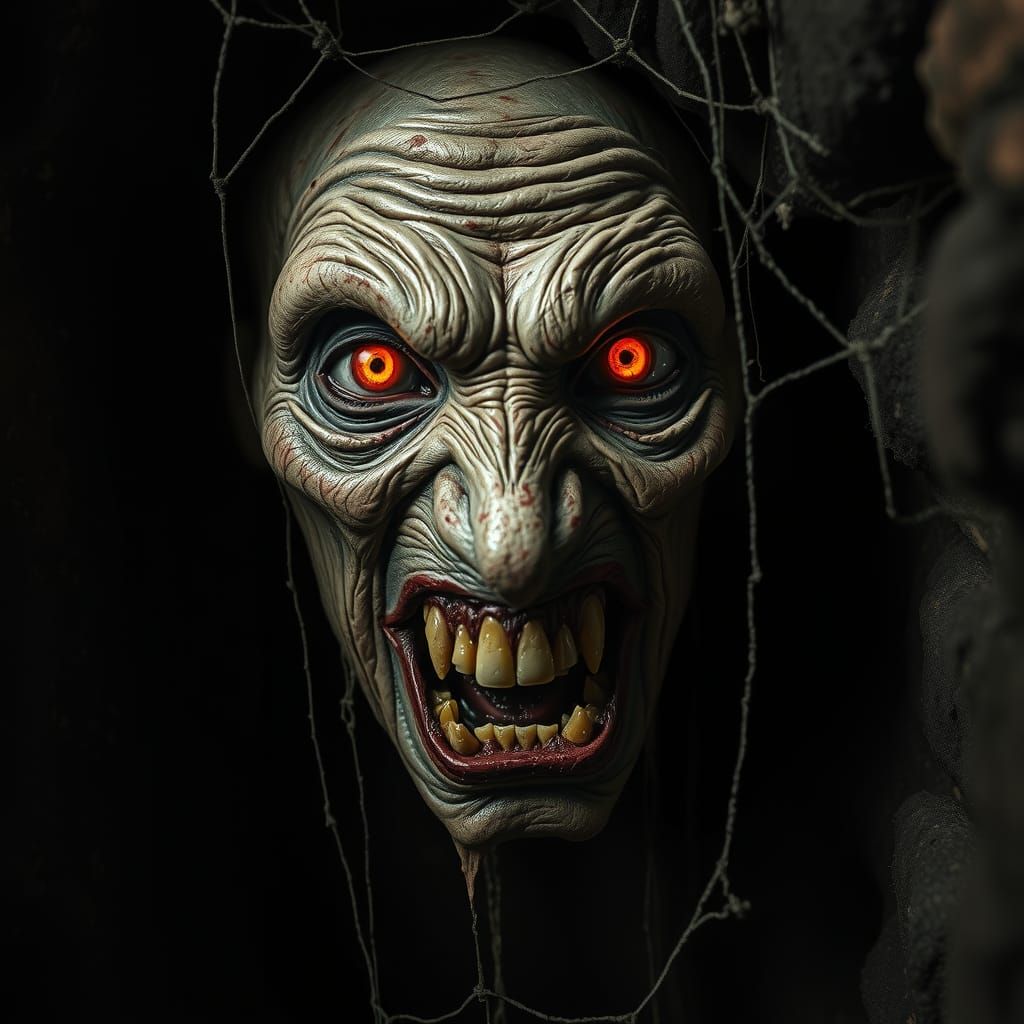 Nightmarish Hag Emerges from Darkness