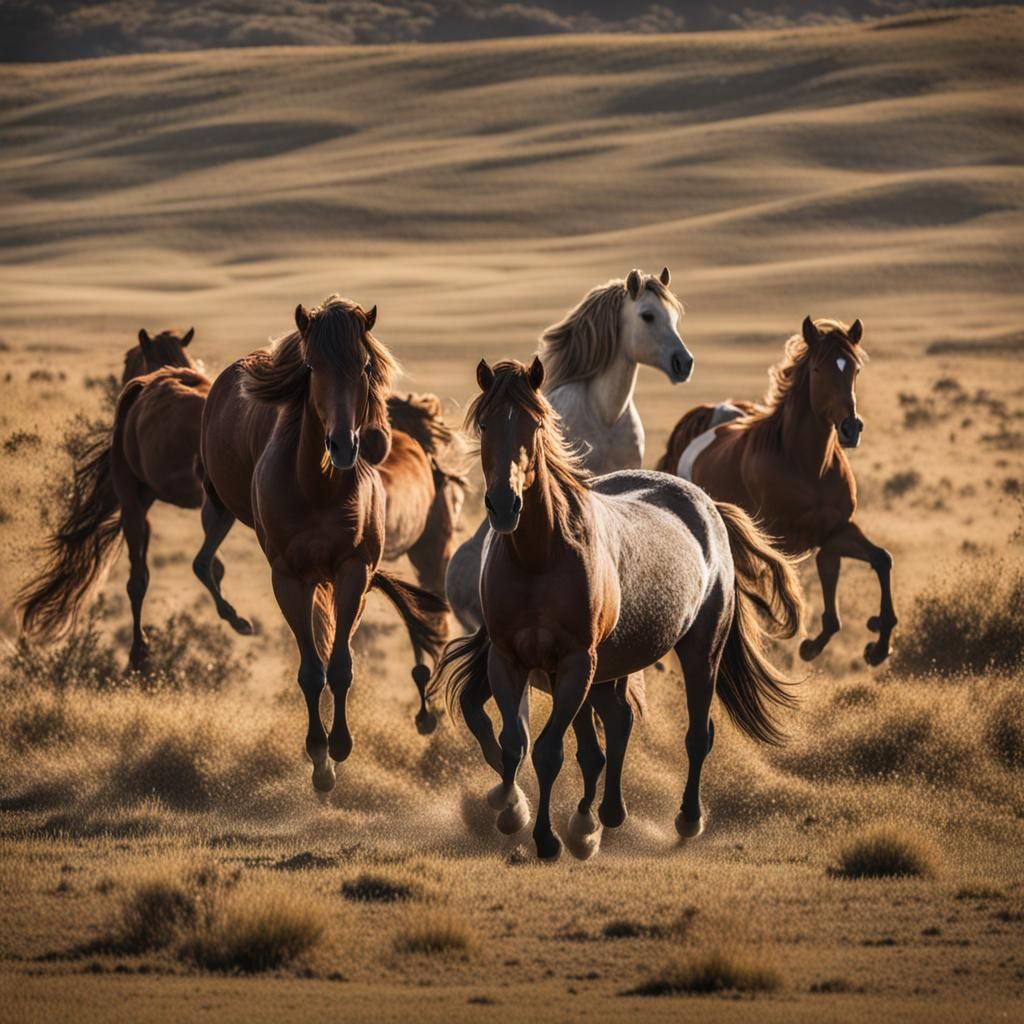 Wild Horses Running Free
