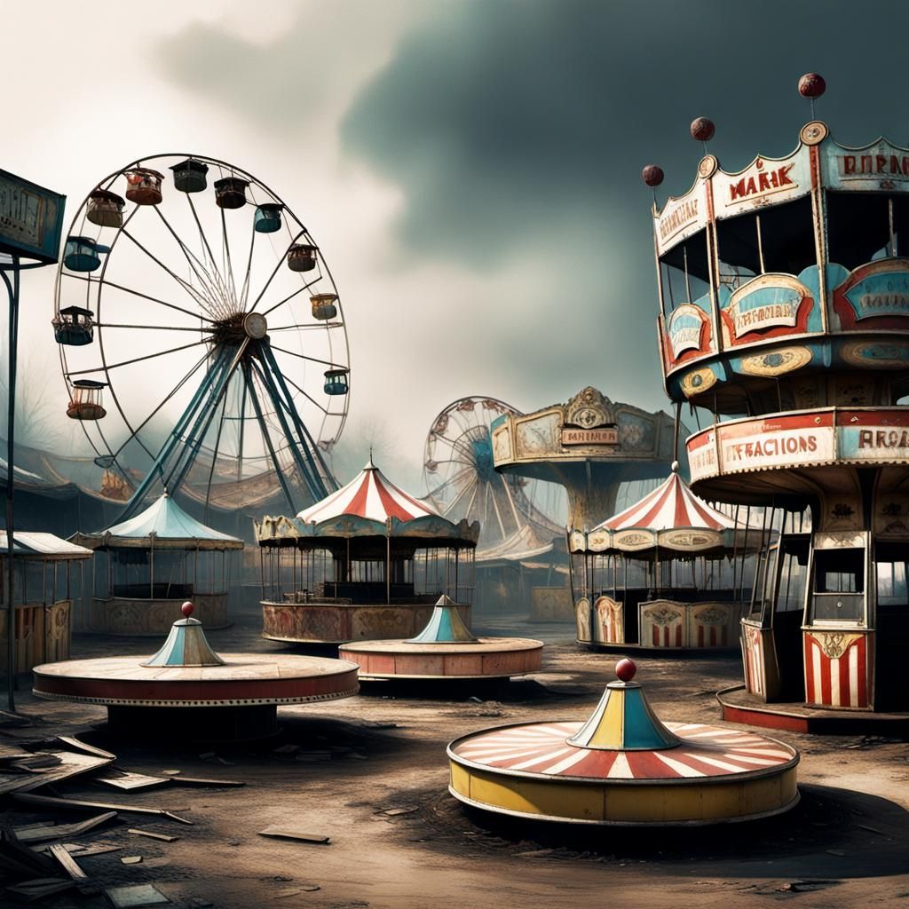 abandoned funfair