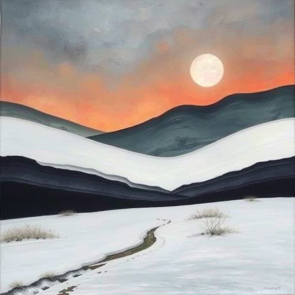 Winter Landscape in Layered Composition