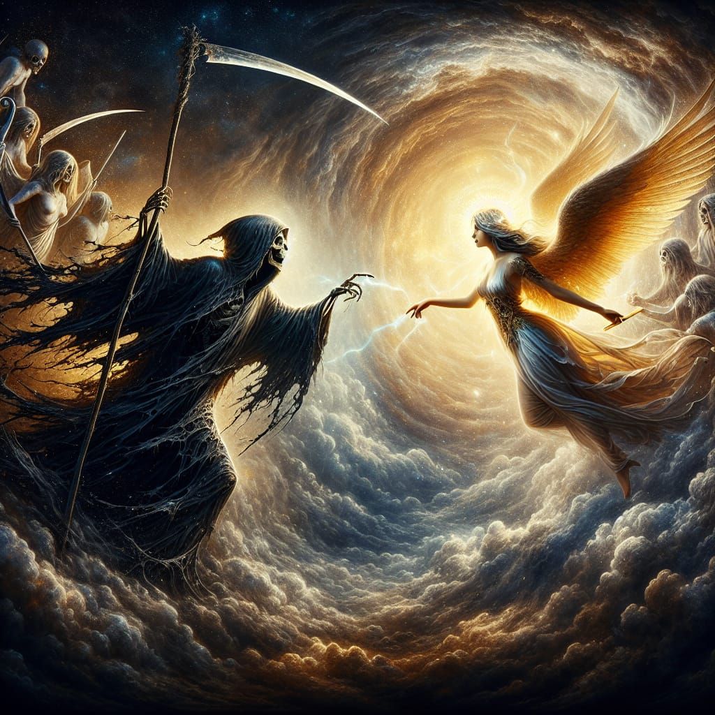 Grim Reaper versus Goddess of Love Confrontation