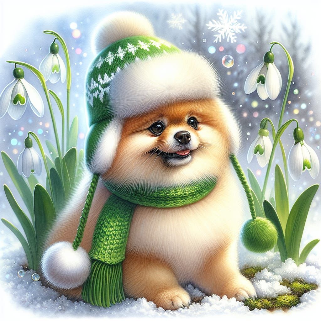 Vibrant Winter Wonderland in English Watercolor Style