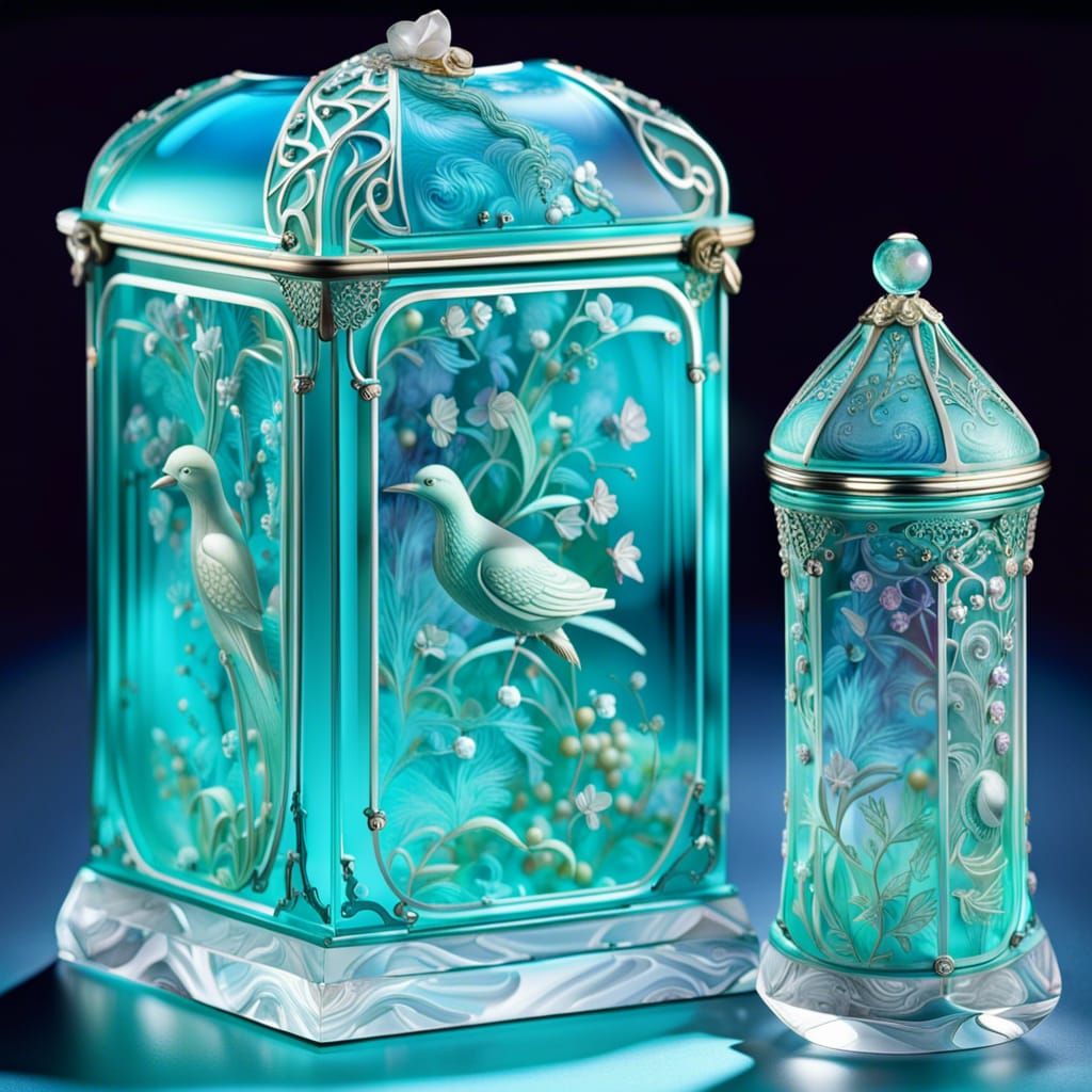 Faberge-Style Magic Garden in Glass Box
