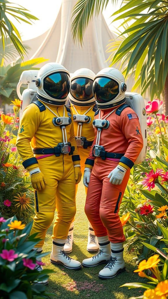 Futuristic Space Explorers in Harmony