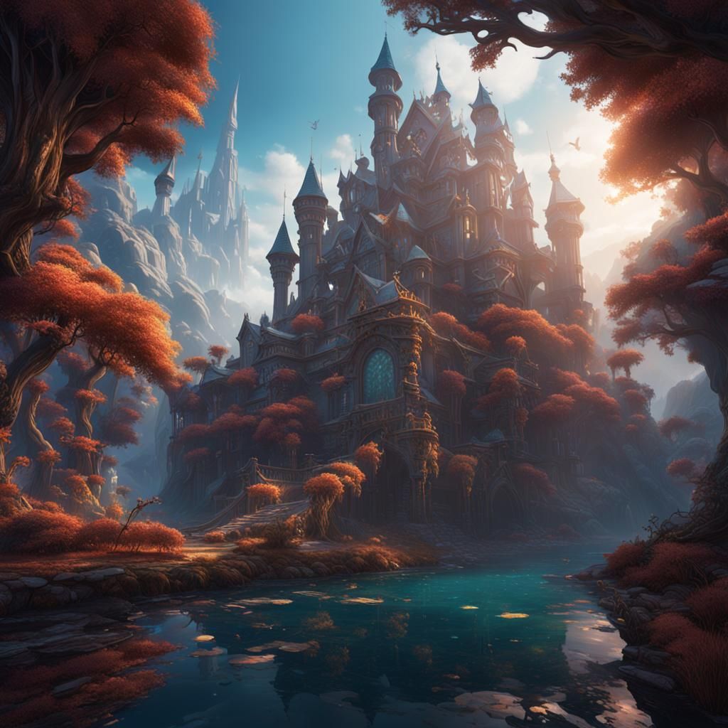 Fantastical Matte Painting with Deep Color