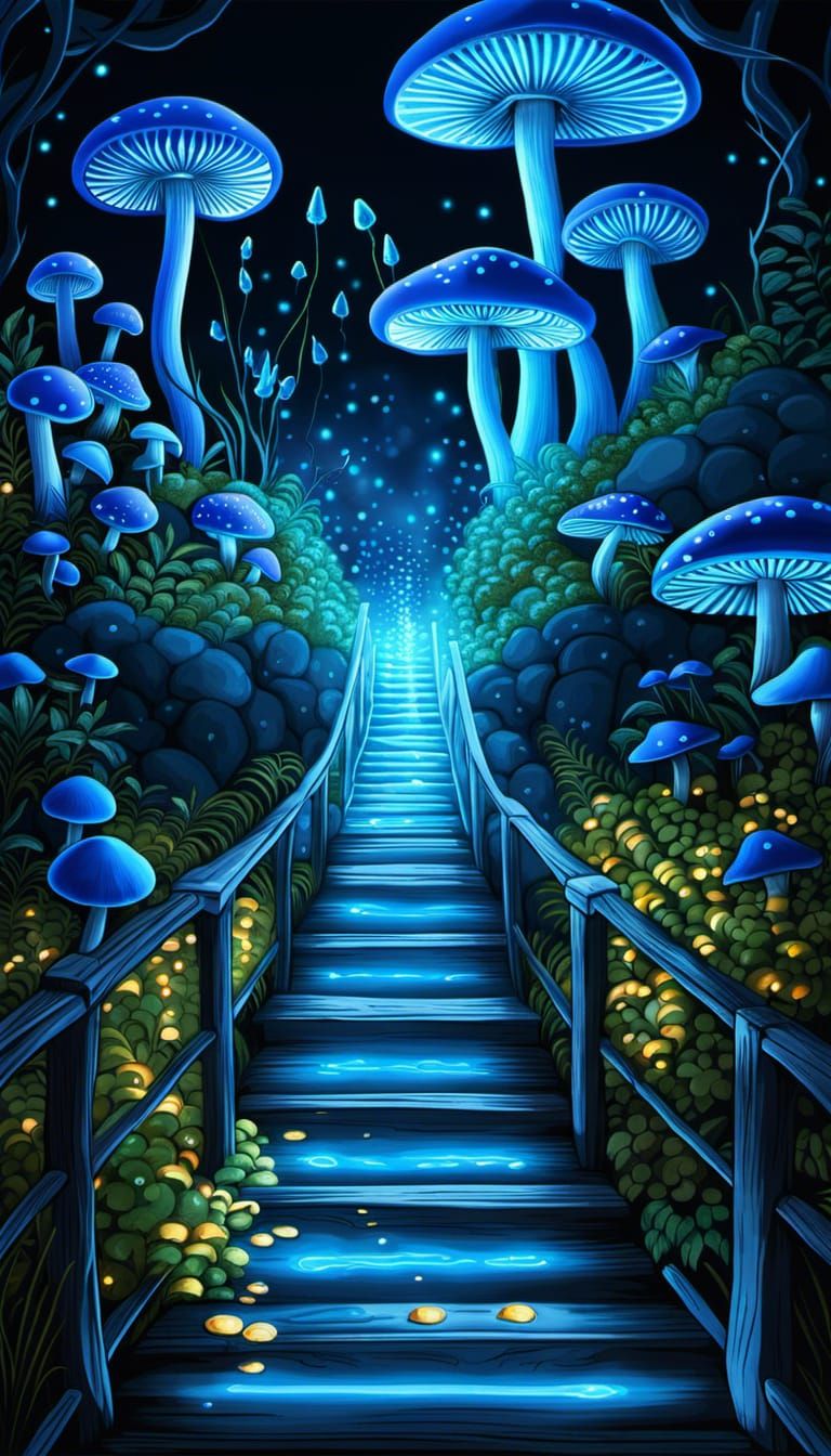 Blue Mushroom Walkway