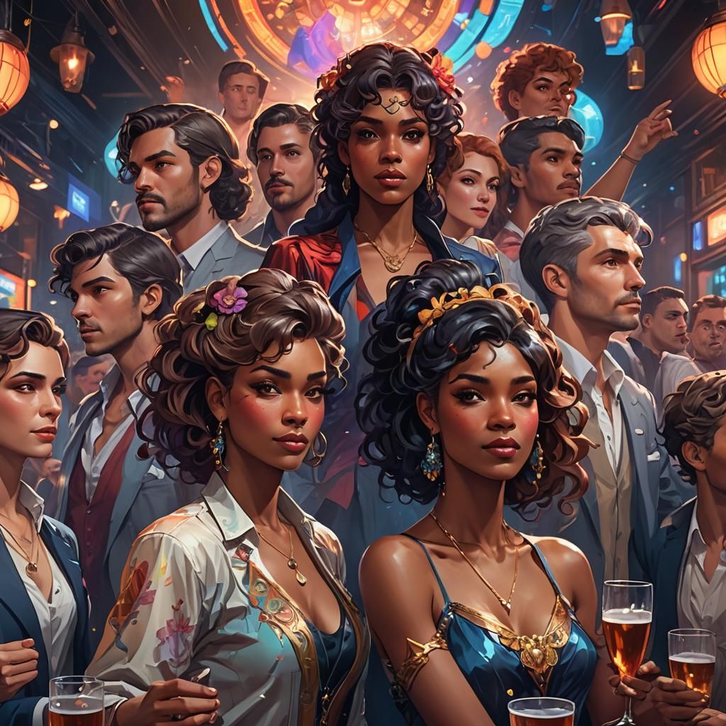 Chicago Gay Bar Dance Party: Hyperdetailed Portrait