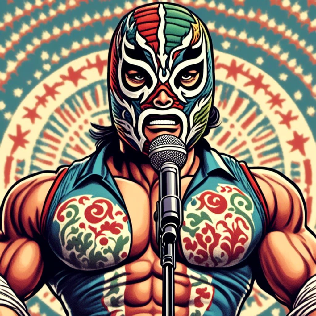 Luchador Announcer Ready for the Show
