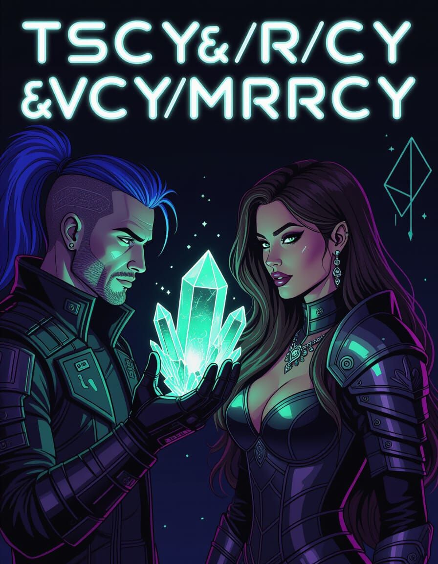 Cyberpunk Hacker & Barbarian Princess with Crystal