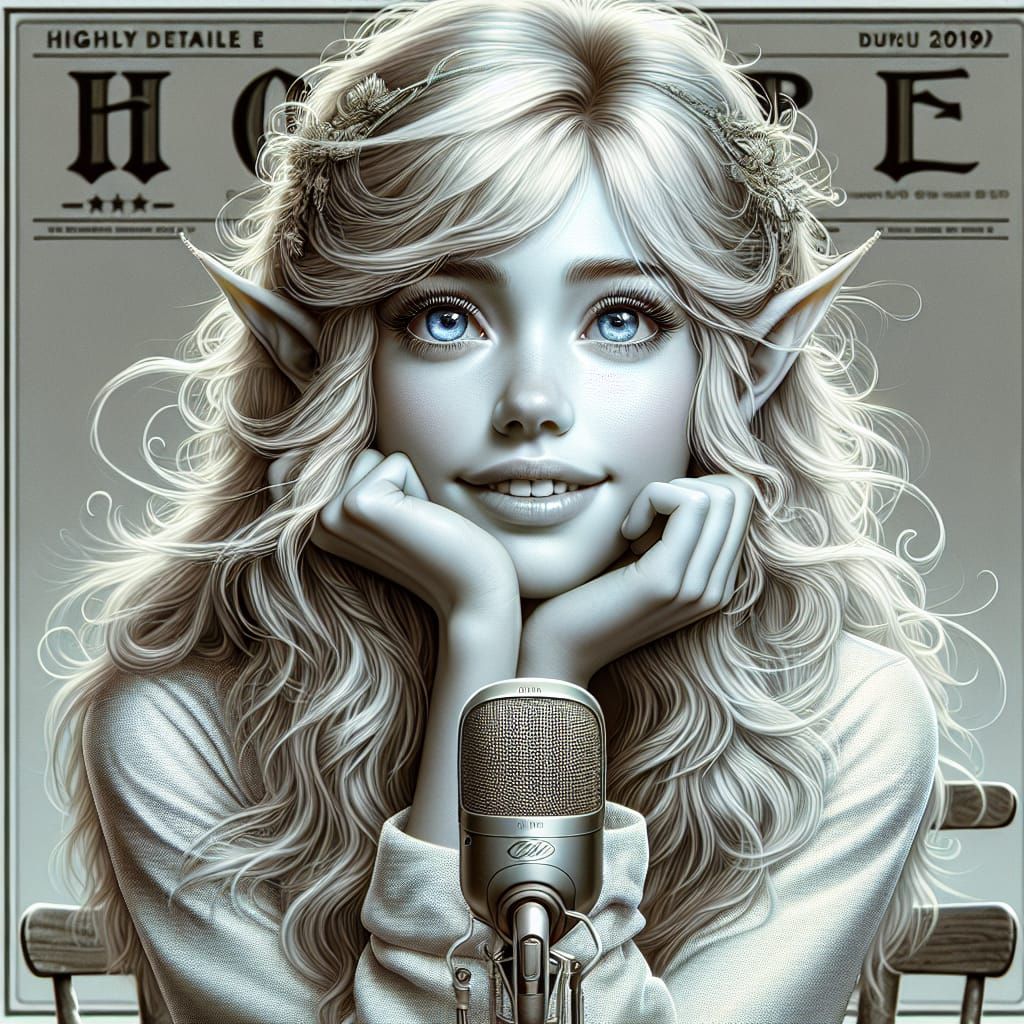Elf Singer Album Cover in Hyperrealistic Style