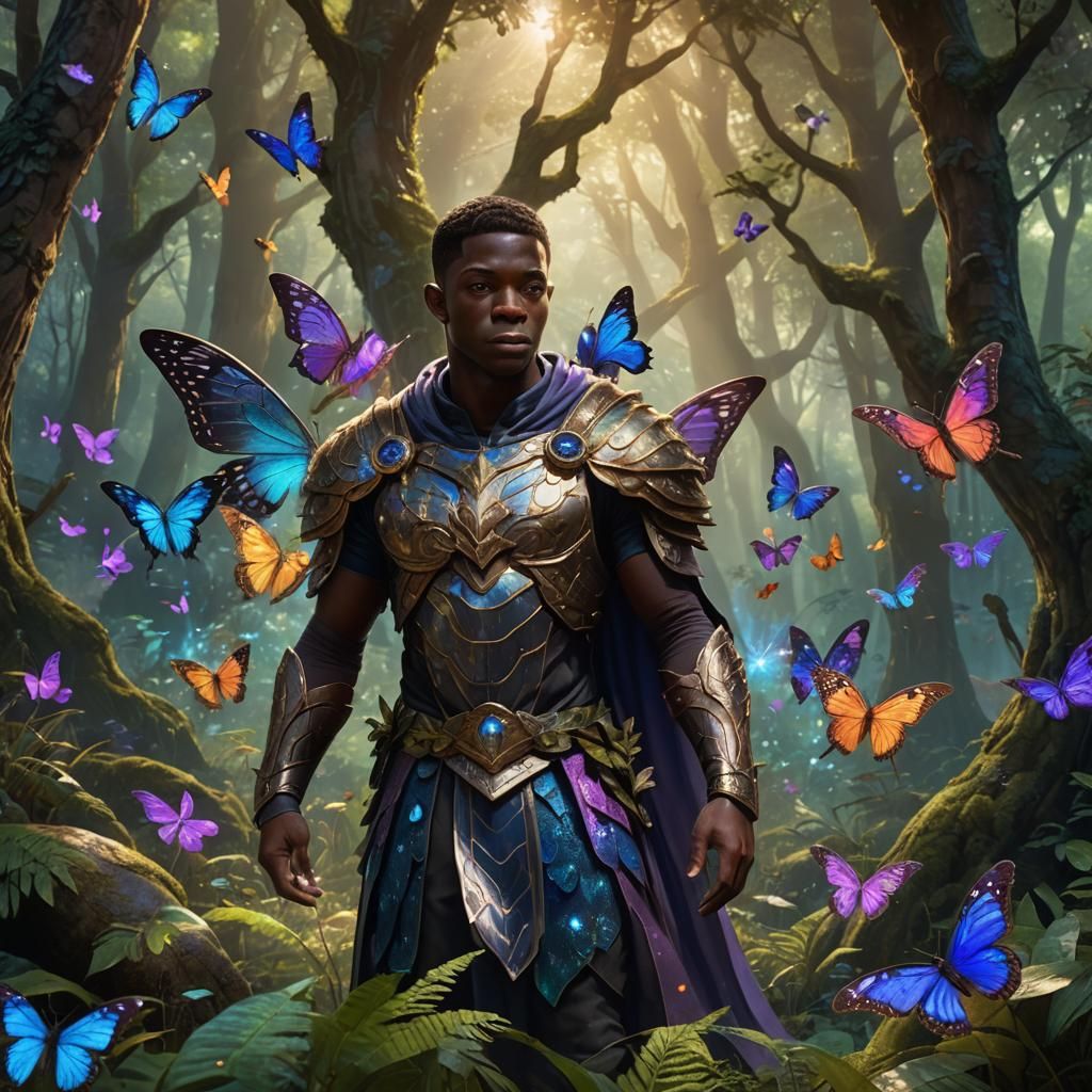 Vinicius Jr. in Mystical Forest: Fantasy Matte Painting