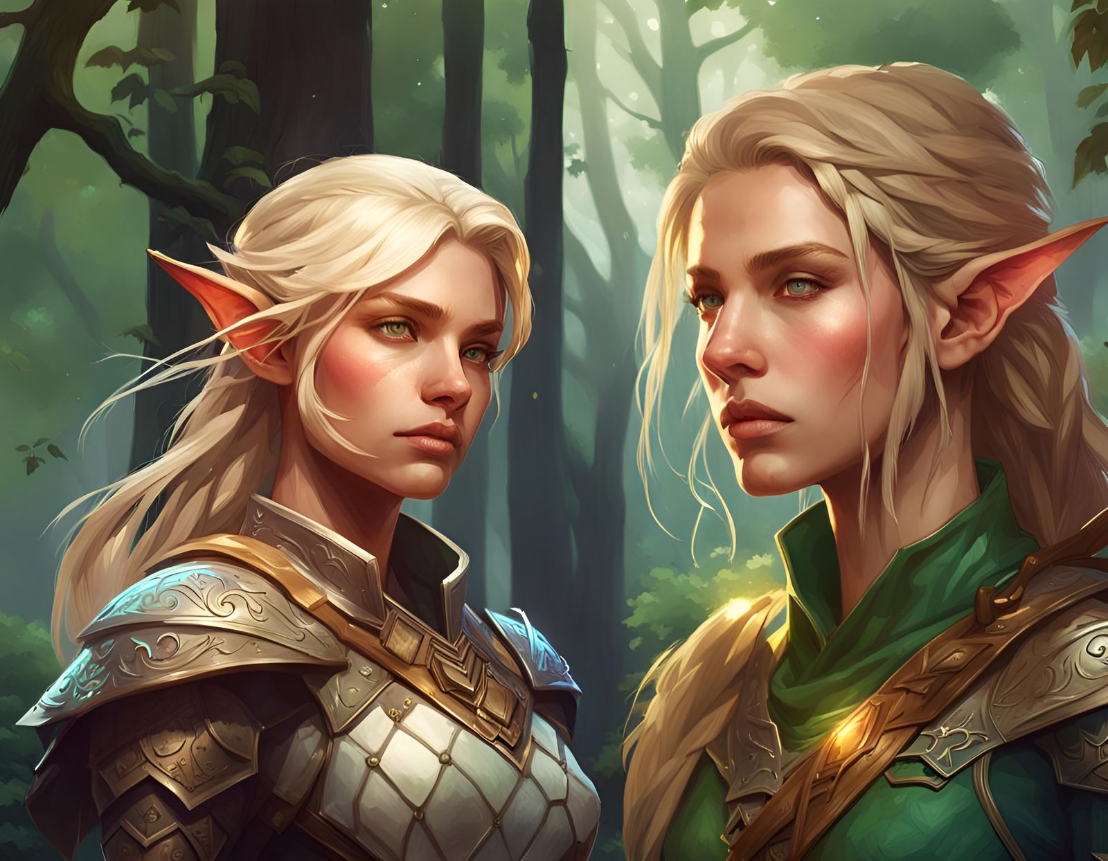 Fantasy Elf Ranger Portrait with Dynamic Lighting