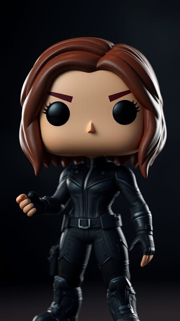 Heroic Funko Pop Black Widow in 3D Anime Art