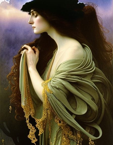 Detailed Bard in Watercolor Fantasy Art Style