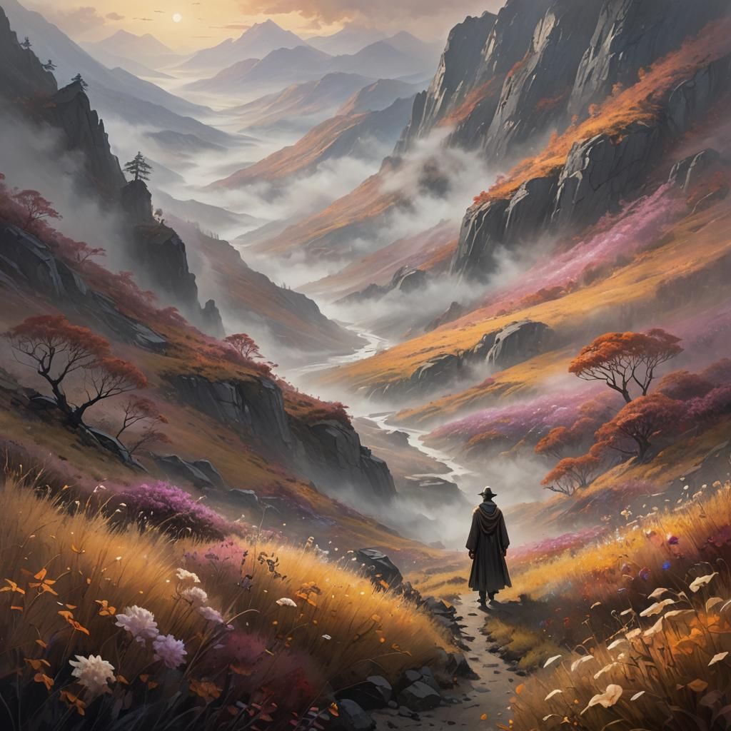 Misty Mountain Landscape Concept Art