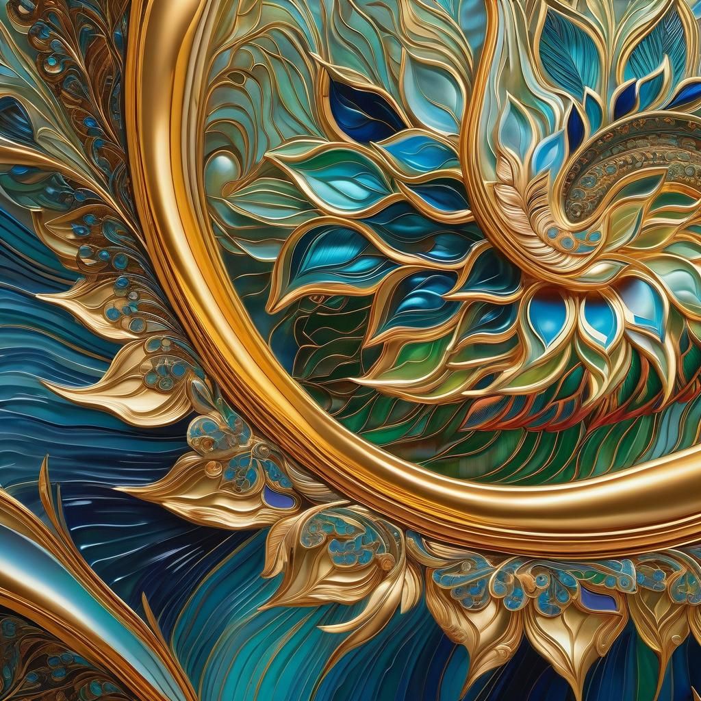 Abstract Digital Art with Wet Oil Paint Effects