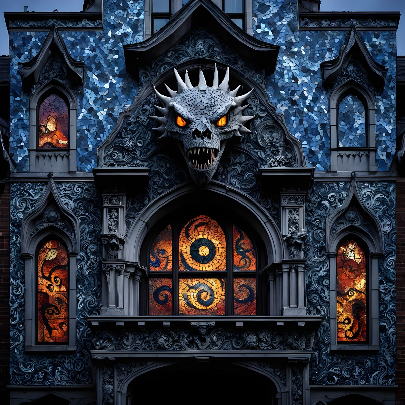 Victorian Mansion Enshrouded in Twilight Terror