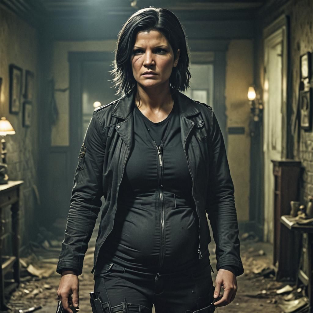 Gothic Pregnant Woman in Haunted House: Cinematic Still