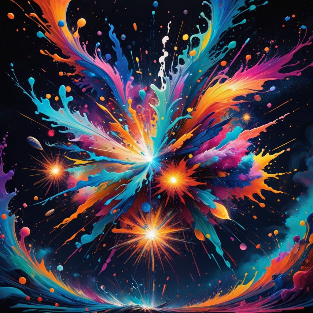 Vibrant Abstract Colors Dance in Cosmic Illustration