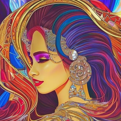 Recycled Mosaic Portrait in Pop Art Style