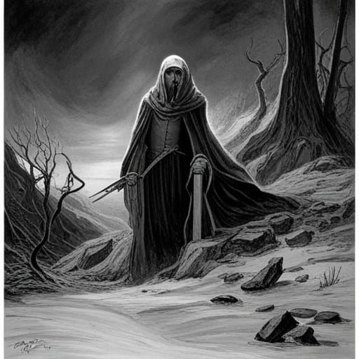 Horror Scene in Gustave Doré Style