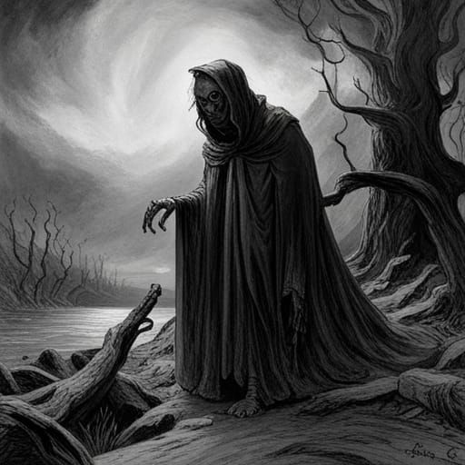 Eerie Horror Scene in Gothic Style