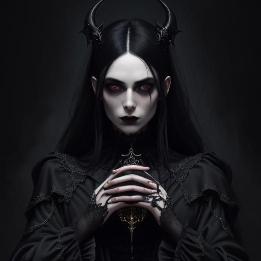 Gothic Vampire Portrait in Dark Fantasy Style